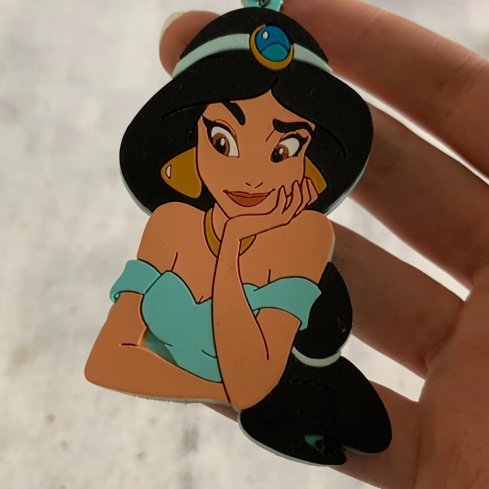 Rare Vintage Disney Aladdin Princess Jasmine Keychain Keyring